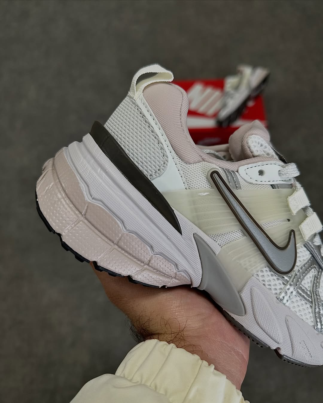 Nike V2K Run White Silver