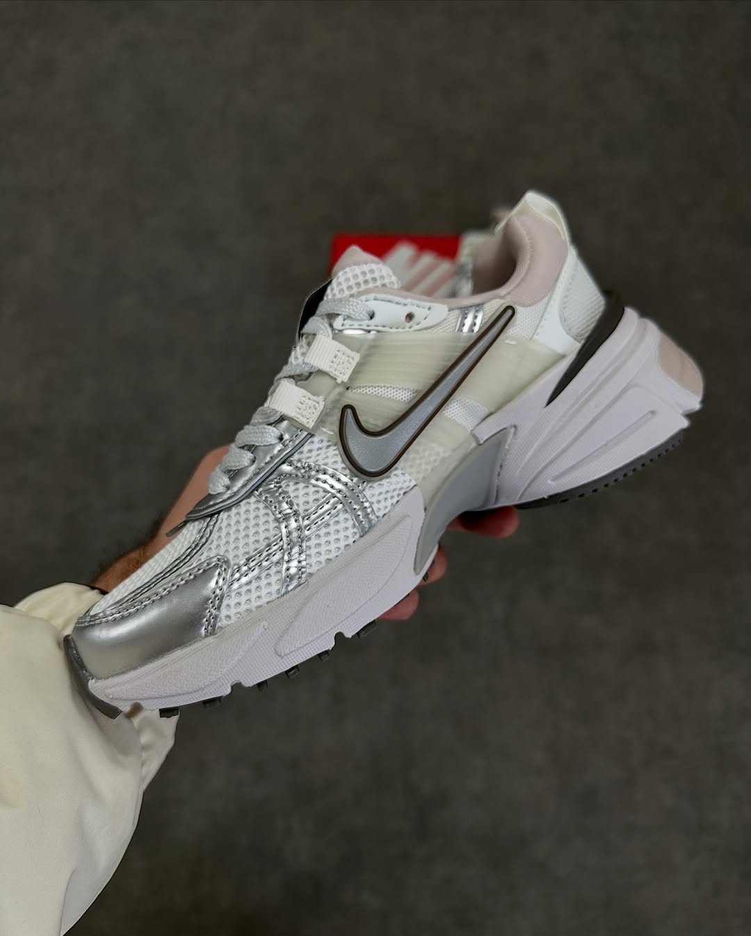 Nike V2K Run White Silver