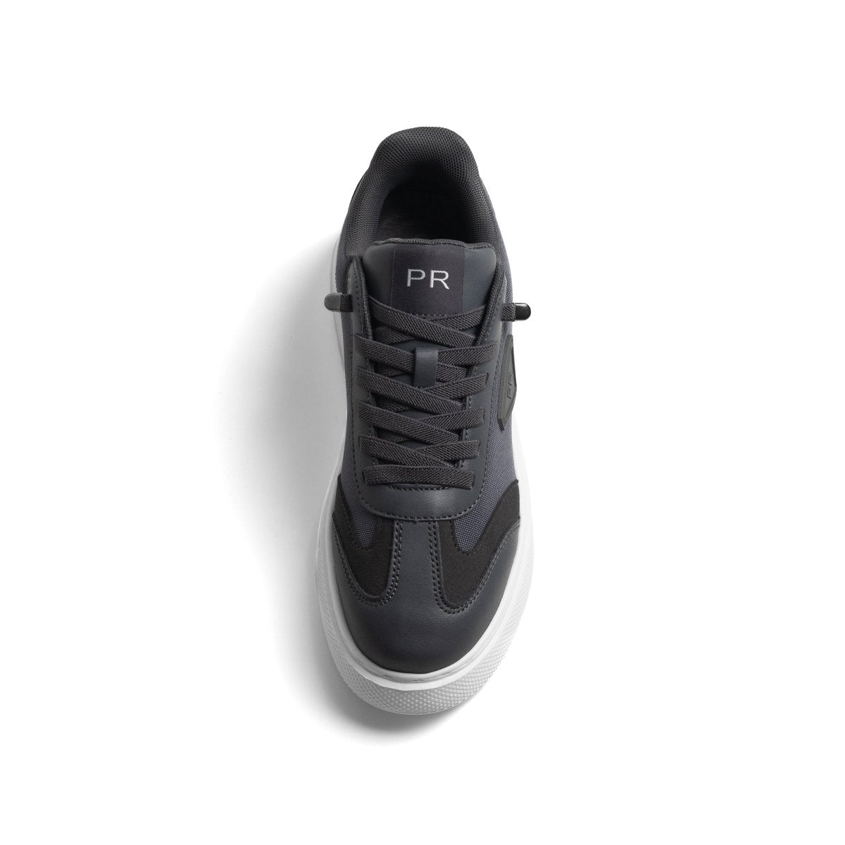Delta Gris — Baskets Hybrides Cuir & Denim Technique