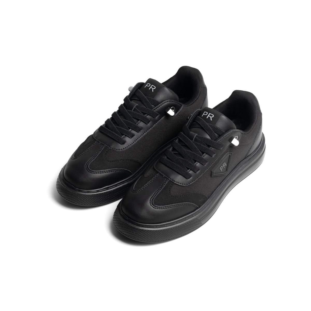 Delta Noire — Baskets hybrides en cuir et denim technique