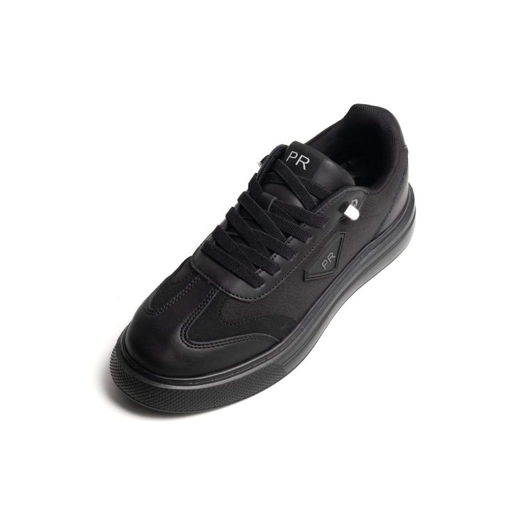 Delta Noire — Baskets hybrides en cuir et denim technique