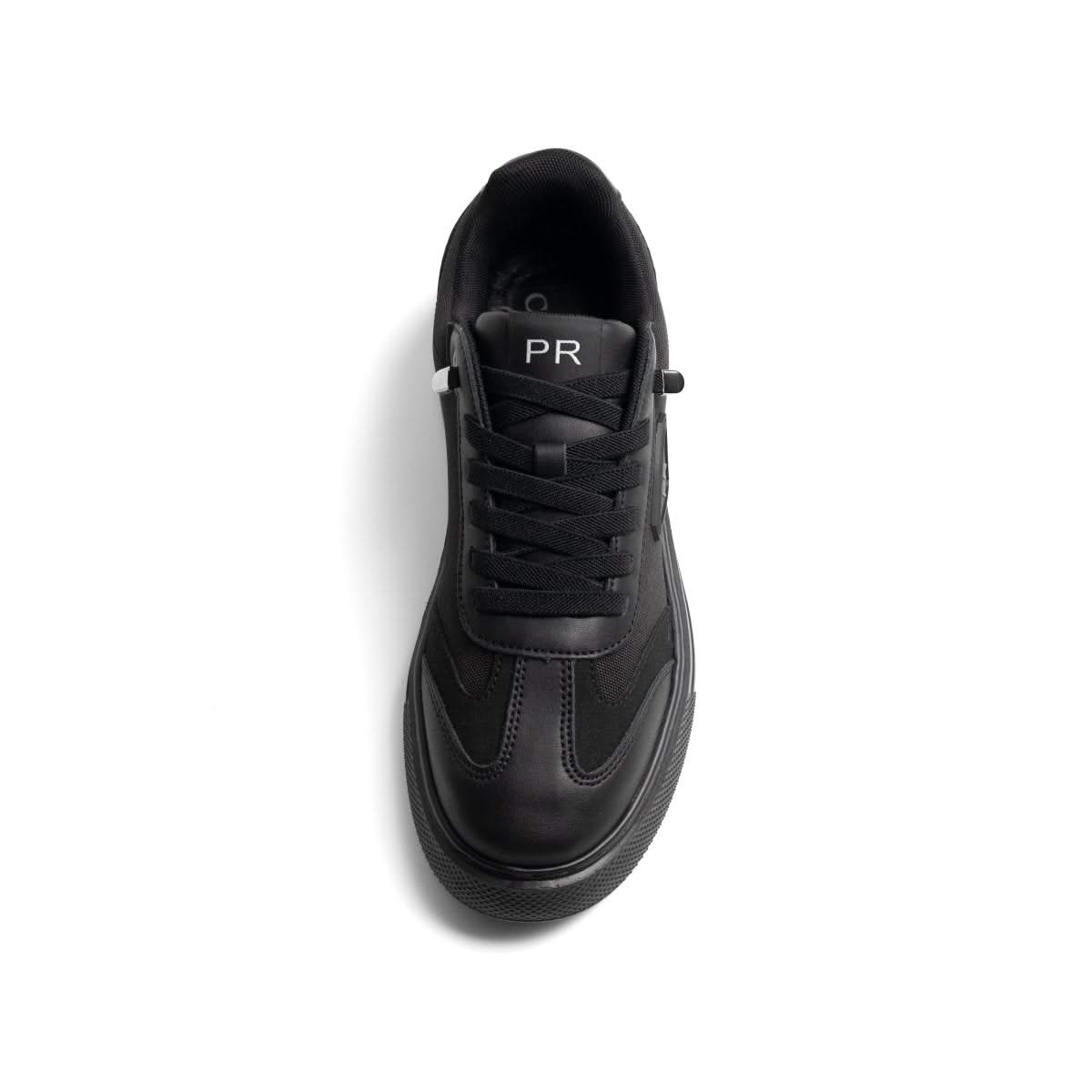 Delta Noire — Baskets hybrides en cuir et denim technique
