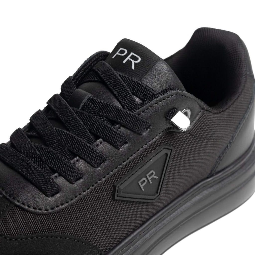 Delta Noire — Baskets hybrides en cuir et denim technique