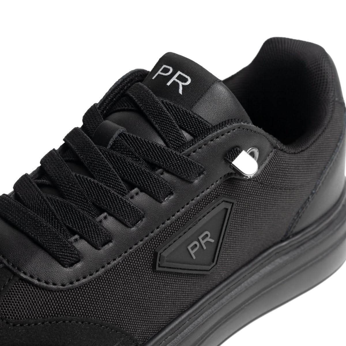Delta Noire — Baskets hybrides en cuir et denim technique