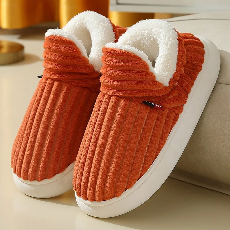 CozyMuse™ CloudStep Slippers – Ultra Soft Ribbed Plush Warm Indoor Shoes