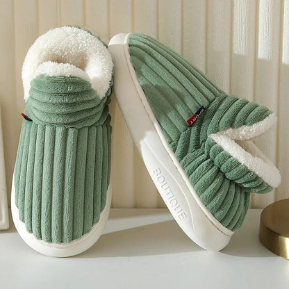 CozyMuse™ CloudStep Slippers – Ultra Soft Ribbed Plush Warm Indoor Shoes