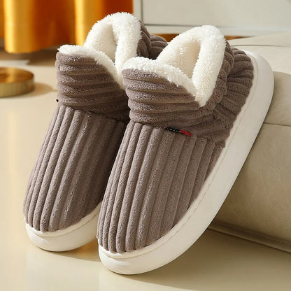 CozyMuse™ CloudStep Slippers – Ultra Soft Ribbed Plush Warm Indoor Shoes
