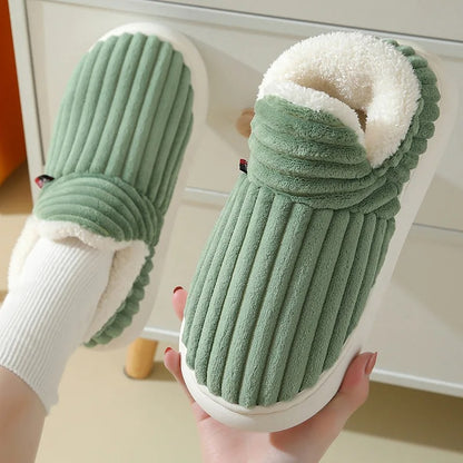 CozyMuse™ CloudStep Slippers – Ultra Soft Ribbed Plush Warm Indoor Shoes