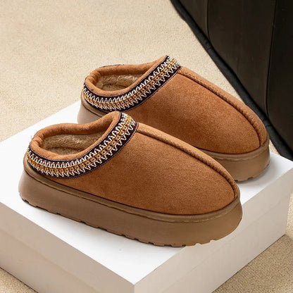 Step into warmth and elegance with the CozyMuse™ Plush Winter Slippers
