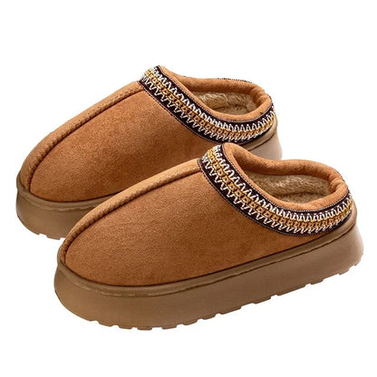 Step into warmth and elegance with the CozyMuse™ Plush Winter Slippers